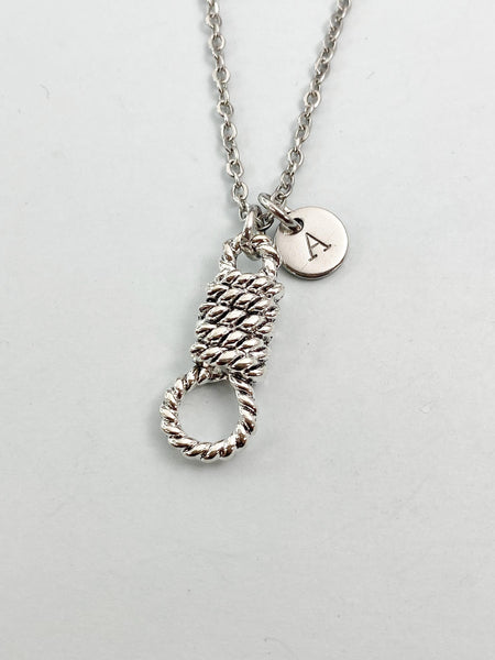 Silver Lasso Knot Rope Charm Necklace, String, N5833