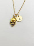 Gold Skull Charm Necklace, N5844