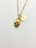 Gold Skull Charm Necklace, N5844