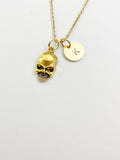Gold Skull Charm Necklace, N5844