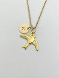 Gold Swallow Charm Necklace, Bird Charm, N5845