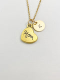Gold Mom Heart Charm Necklace, Mother's Day Gifts, N5846
