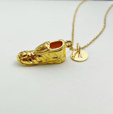 Gold Cleat Shoe Charm Necklace, Soccer Gym Shoes, N5847