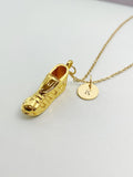 Gold Cleat Shoe Charm Necklace, Soccer Gym Shoes, N5847