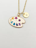 Gold Artist Paint Palette Charm Necklace, N5848