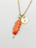 Gold Hotdog on Stick Charm Necklace, Hotdog Sausage Foodie Jewelry Gifts, N5850