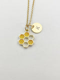 Gold Honeycomb Charm Necklace, N5851