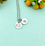 Silver Cornhole Charm Necklace, D228