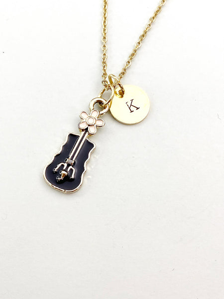 Gold Violin Charm Necklace, Music Instrument Musician Jewelry Gift, N5853