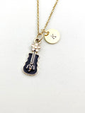 Gold Violin Charm Necklace, Music Instrument Musician Jewelry Gift, N5853