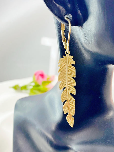 Gold Leaf Charm Earrings, N5973