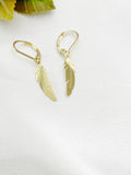 Gold Feather Charm Earrings, N5974