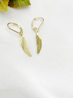 Gold Feather Charm Earrings, N5974