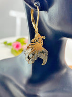 Gold Goldfish Charm Earrings, N5976