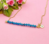 Gold Apatite Necklace, Natural Apatite Gemstone Jewelry, Bracelet Option, Personalized Customized Gifts, N5869