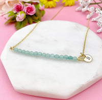 Gold Jade Necklace, Natural White Jade Gemstone Jewelry, Bracelet Option, Personalized Customized Gifts, N5870