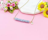 Gold Angelite Necklace, Natural Angelite Gemstone Jewelry, Bracelet Option, N5871