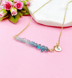 Gold Natural Apatite Necklace, Natural Apatite Gemstone Jewelry, Bracelet Option, N5872