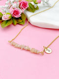 Gold Natural Sunstone Necklace, Natural Sunstone Gemstone Jewelry, Bracelet Option, N5874