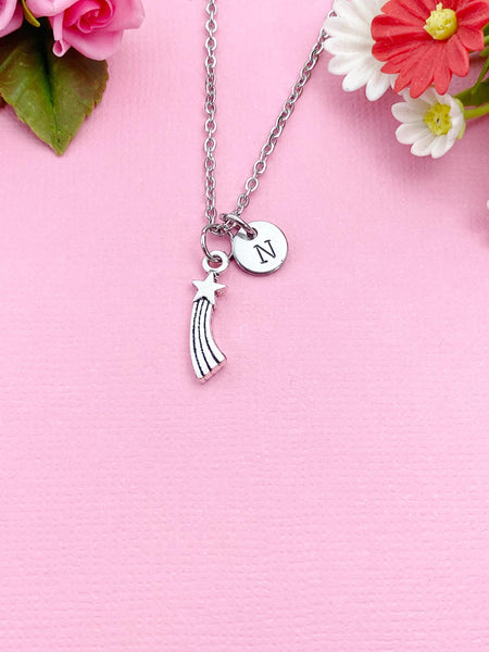 Silver Shooting Star Charm Necklace, N5979