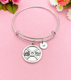 Silver Barbell Charm Bracelet, N5981