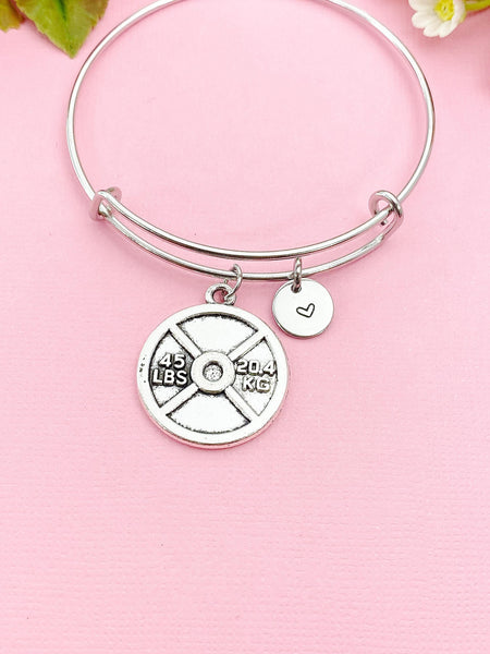 Silver Barbell Charm Bracelet, N5981