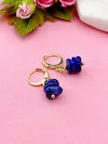 Gold Lapis Lazuli Earrings, Natural Lapis Lazuli Gemstone Jewelry, Silver Option, N5881