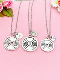 Barbell Necklace, Weight Necklace, Barbell Charm, Weight Charm, Fitness Charm, Sports Charm, Fitness Gift, Personalized Gift, N5981A