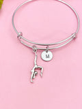 Silver Gymnastic Charm Bracelet, Personalized Gift, N4742A