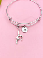Silver Gymnastic Charm Bracelet, Personalized Gift, N4742A