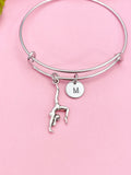 Silver Gymnastic Charm Bracelet, Personalized Gift, N4742A
