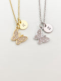 Gold Butterfly Charm Necklace, N5883