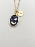 Gold Moon Star Galaxy Charm Necklace, N5887