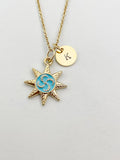 Gold Sun Charm Necklace, N5888