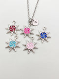 Silver Sun Charm Necklace, N5889