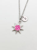 Silver Sun Charm Necklace, N5889