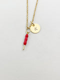 Gold Red Meatball on Stick Charm Necklace, Foodie Jewelry Gifts, N5891