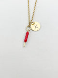 Gold Red Meatball on Stick Charm Necklace, Foodie Jewelry Gifts, N5891