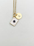 Gold Ace of Spades Charm Necklace, Black Ace of Spades Poker Play Card Jewelry Gifts, N5892