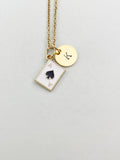 Gold Ace of Spades Charm Necklace, Black Ace of Spades Poker Play Card Jewelry Gifts, N5892