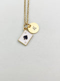 Gold Ace of Spades Charm Necklace, Black Ace of Spades Poker Play Card Jewelry Gifts, N5892