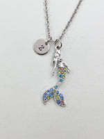 Silver Mermaid Charm Necklace, N5896
