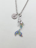 Silver Mermaid Charm Necklace, N5896