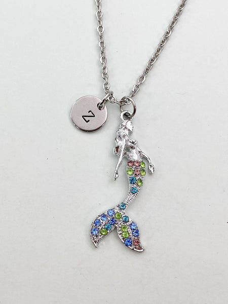 Silver Mermaid Charm Necklace, N5896