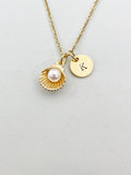 Gold Pearl Shell Charm Necklace, N5902