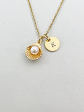 Gold Pearl Shell Charm Necklace, N5902