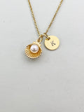 Gold Pearl Shell Charm Necklace, N5902