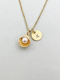 Gold Pearl Shell Charm Necklace, N5902