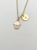 Gold Cupcake Charm Necklace, N5903