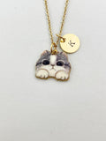 Gold Cute Cat Charm Necklace, N5904
